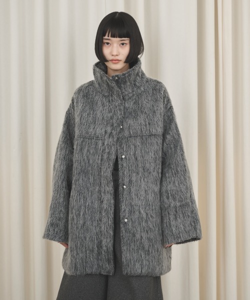 ミックスシャギースタンドネックコート（その他アウター）｜AIC