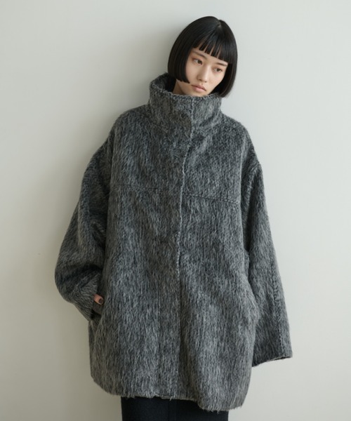 ミックスシャギースタンドネックコート（その他アウター）｜AIC