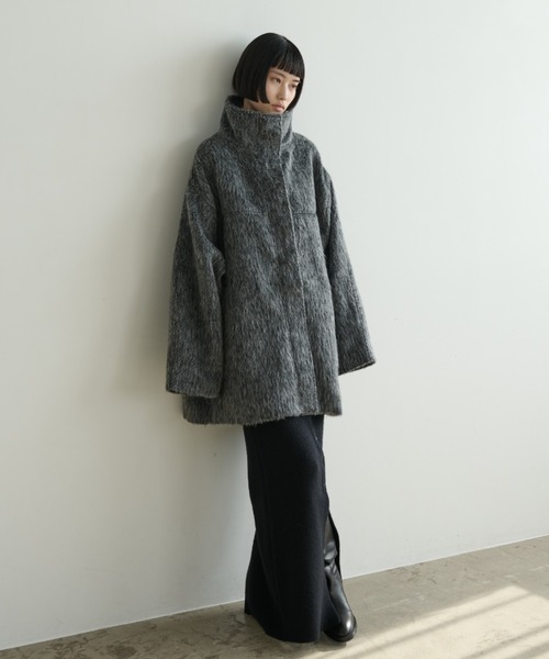 セール】ミックスシャギースタンドネックコート（その他アウター