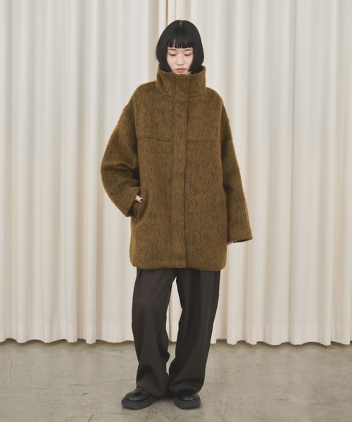 ミックスシャギースタンドネックコート（その他アウター）｜AIC