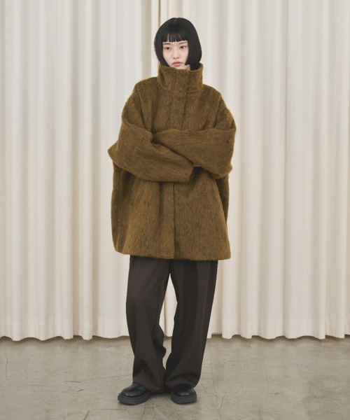 ミックスシャギースタンドネックコート（その他アウター）｜AIC