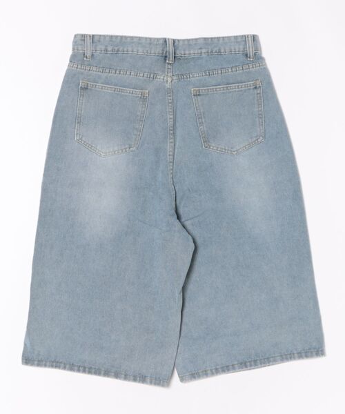 urge:(アージコロン )の「【URGE:】ハイウエスト ハーフ丈 ワイド デニム パンツ(デニムパンツ・レディース・ブルー/ライトブルー・SMALL/MEDIUM/LARGE/X-LARGE)」の3枚目の写真