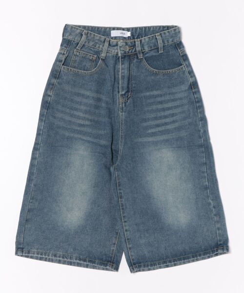 urge:(アージコロン )の「【URGE:】ハイウエスト ハーフ丈 ワイド デニム パンツ(デニムパンツ・レディース・ブルー/ライトブルー・SMALL/MEDIUM/LARGE/X-LARGE)」の6枚目の写真