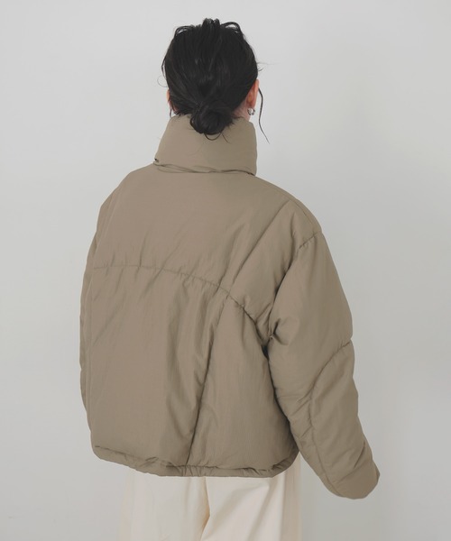 LIAN(リアン)の「チェックファイバーショートダウン(ダウンジャケット/コート・レディース・グレイッシュベージュ/ブラック/アイボリー/ブラウン・FREE)」の15枚目の写真