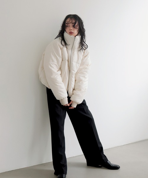 チェックファイバーショートダウン（ダウンジャケット/コート）｜LIAN