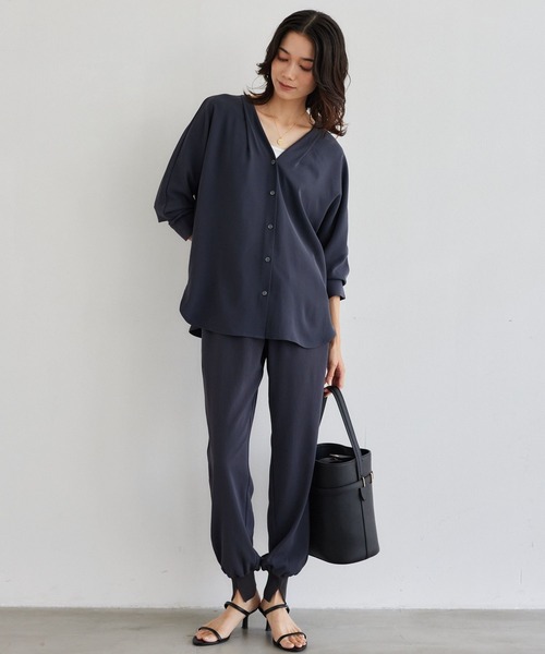 BARNYARDSTORM（バンヤードストーム）の「BARNYARDSTORM / ダブルクロスシャツカーデ ＜セットアップ対応＞【「BABALOG」チャンネルご紹介アイテム】【新色追加】（シャツ/ブラウス・レディース・チャコール/ホワイト/ブラック/モカ・M/S）」の10枚目の写真