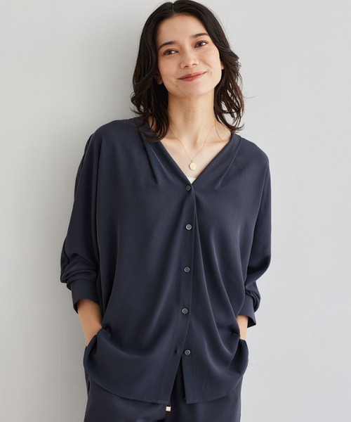 BARNYARDSTORM（バンヤードストーム）の「BARNYARDSTORM / ダブルクロスシャツカーデ ＜セットアップ対応＞【「BABALOG」チャンネルご紹介アイテム】【新色追加】（シャツ/ブラウス・レディース・チャコール/ホワイト/ブラック/モカ・M/S）」の16枚目の写真