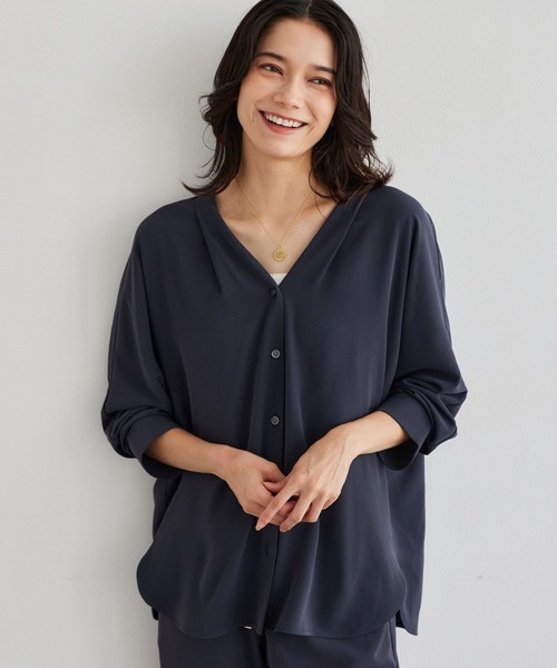 BARNYARDSTORM（バンヤードストーム）の「BARNYARDSTORM / ダブルクロスシャツカーデ ＜セットアップ対応＞【「BABALOG」チャンネルご紹介アイテム】【新色追加】（シャツ/ブラウス・レディース・チャコール/ホワイト/ブラック/モカ・M/S）」の17枚目の写真