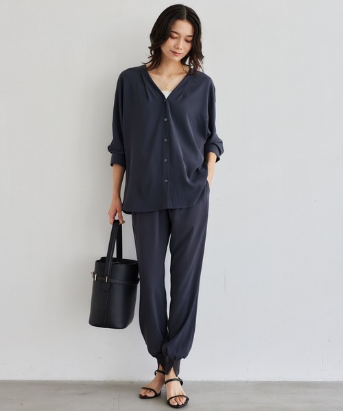 BARNYARDSTORM（バンヤードストーム）の「BARNYARDSTORM / ダブルクロスシャツカーデ ＜セットアップ対応＞【「BABALOG」チャンネルご紹介アイテム】【新色追加】（シャツ/ブラウス・レディース・チャコール/ホワイト/ブラック/モカ・M/S）」の18枚目の写真