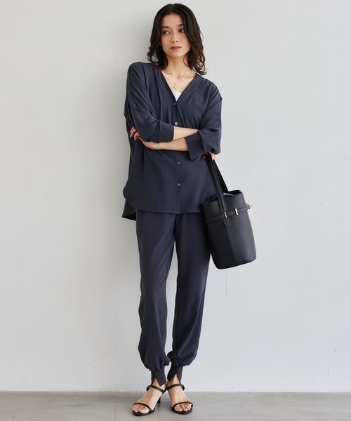 BARNYARDSTORM（バンヤードストーム）の「BARNYARDSTORM / ダブルクロスシャツカーデ ＜セットアップ対応＞【「BABALOG」チャンネルご紹介アイテム】【新色追加】（シャツ/ブラウス・レディース・チャコール/ホワイト/ブラック/モカ・M/S）」の19枚目の写真