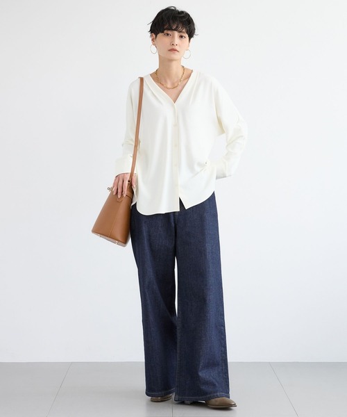 BARNYARDSTORM（バンヤードストーム）の「BARNYARDSTORM / ダブルクロスシャツカーデ ＜セットアップ対応＞【「BABALOG」チャンネルご紹介アイテム】【新色追加】（シャツ/ブラウス・レディース・チャコール/ホワイト/ブラック/モカ・M/S）」の22枚目の写真