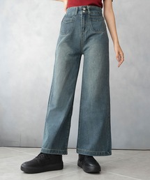 ダブルボタンワイドパンツ