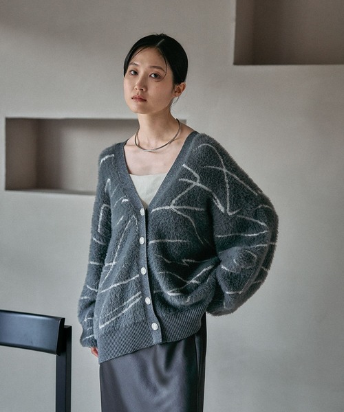 7ゲージスケッチラインカーディガン 587872（カーディガン/ボレロ
