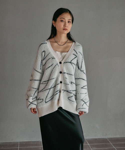 セール】7ゲージスケッチラインカーディガン 587872（カーディガン