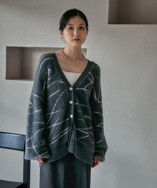 セール】7ゲージスケッチラインカーディガン 587872（カーディガン
