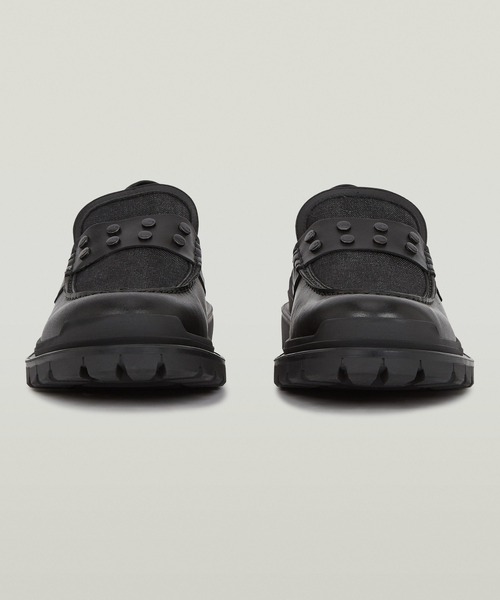 G-STAR（ジースター）の「BLAKE LOAFER/レザーｘデニム 異素材ミックススタッズローファー（ローファー・メンズ・ダークブラック・43/42/41）」の4枚目の写真