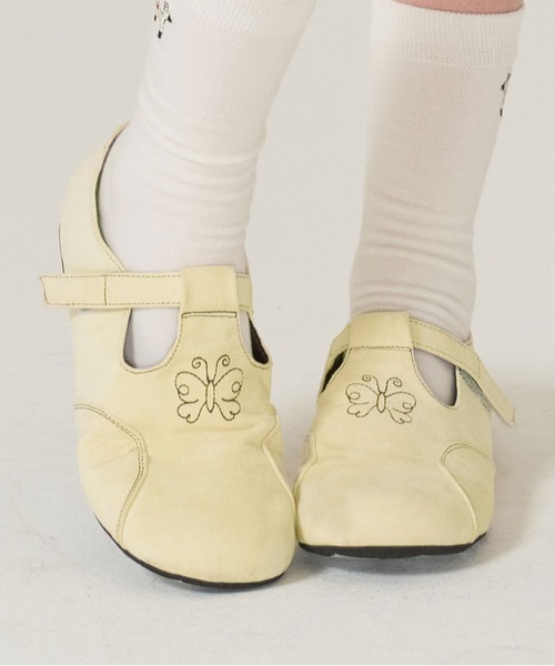 TINA：JOJUN（ティーナジョジュン）の「刺繍入り フェイクスエード シューズ TINA：JOJUN（バレエシューズ・レディース・クリーム/バーガンディー・S/M/L）」の6枚目の写真