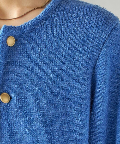 セール】〈手洗い可能〉ミックス ヤーン ニット ジャケット