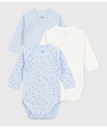 PETIT BATEAU | 長袖あわせボディ３枚組(肌着)