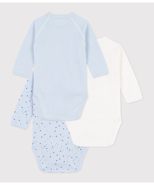 PETIT BATEAU（プチバトー）の「長袖あわせボディ３枚組（肌着・キッズ・その他1/その他2・NewBorn/3MONTH/6MONTH/12MONTH）」の3枚目の写真