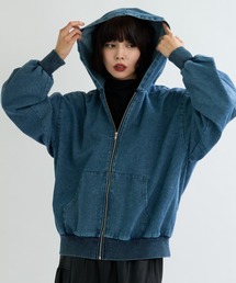 フード付き フルジップ デニムジャケット(Gジャン)