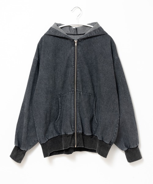 A.D.C.L.(エーディーシーエル)の「フード付き フルジップ デニムジャケット(Gジャン)(デニムジャケット・レディース・ブラック/ブルー・M/L)」の18枚目の写真