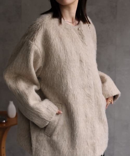 regleam コクーンシャギーコート オフホワイト　サイズ　FREE 10％off】ミディアムコクーンシャギーコート(オフホワイト) - seventen