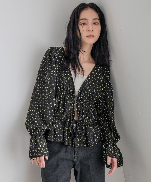 セール】フラワー2WAYペプラムブラウス 576767（シャツ/ブラウス