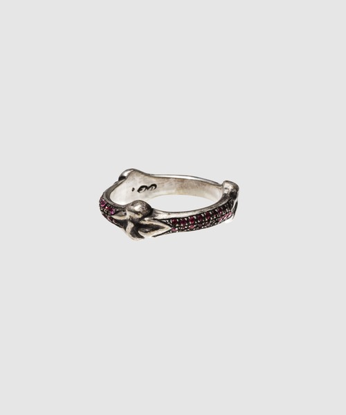 TAKAHIROMIYASHITATheSoloIst.(タカヒロミヤシタザソロイスト)の「bone shaped band ring.with ruby(リング・メンズ・シルバー・US8/US8.5)」の2枚目の写真