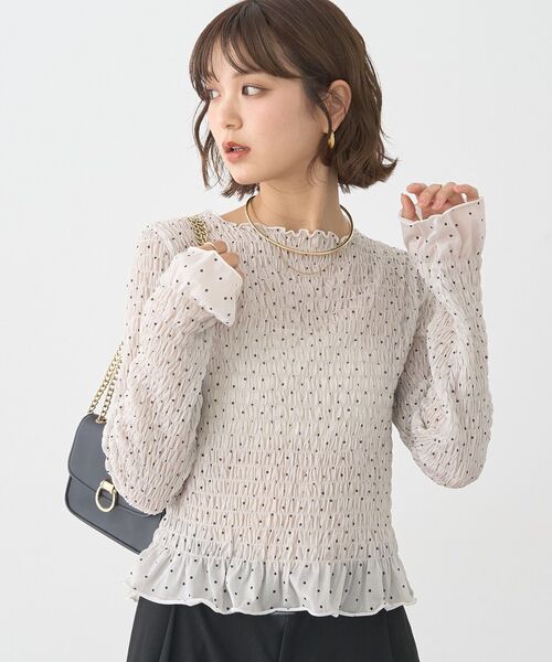 earth music&ecology(アースミュージックアンドエコロジー)の「シャーリングメロープルオーバー(Tシャツ/カットソー・レディース・ドット/ブラック系その他5/ブラック/ブラウン・FREE)」の5枚目の写真