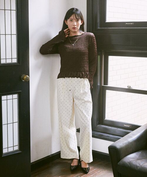 earth music&ecology(アースミュージックアンドエコロジー)の「シャーリングメロープルオーバー(Tシャツ/カットソー・レディース・ドット/ブラック系その他5/ブラック/ブラウン・FREE)」の8枚目の写真