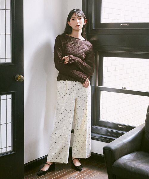 earth music&ecology(アースミュージックアンドエコロジー)の「シャーリングメロープルオーバー(Tシャツ/カットソー・レディース・ドット/ブラック系その他5/ブラック/ブラウン・FREE)」の9枚目の写真