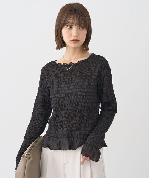 earth music&ecology(アースミュージックアンドエコロジー)の「シャーリングメロープルオーバー(Tシャツ/カットソー・レディース・ドット/ブラック系その他5/ブラック/ブラウン・FREE)」の10枚目の写真