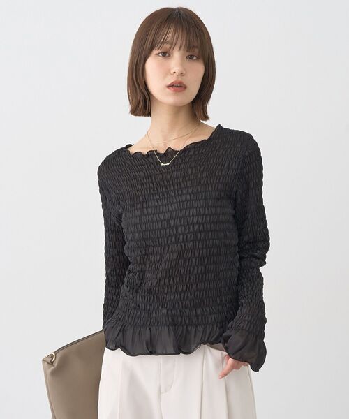 earth music&ecology(アースミュージックアンドエコロジー)の「シャーリングメロープルオーバー(Tシャツ/カットソー・レディース・ドット/ブラック系その他5/ブラック/ブラウン・FREE)」の11枚目の写真