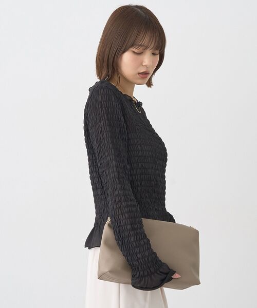 earth music&ecology(アースミュージックアンドエコロジー)の「シャーリングメロープルオーバー(Tシャツ/カットソー・レディース・ドット/ブラック系その他5/ブラック/ブラウン・FREE)」の12枚目の写真