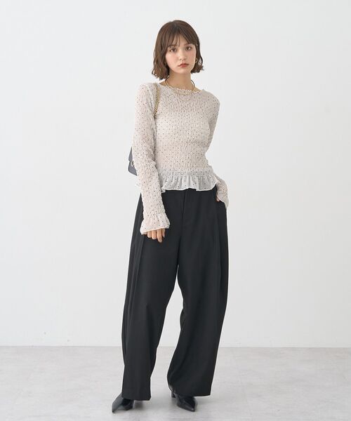 earth music&ecology(アースミュージックアンドエコロジー)の「シャーリングメロープルオーバー(Tシャツ/カットソー・レディース・ドット/ブラック系その他5/ブラック/ブラウン・FREE)」の20枚目の写真