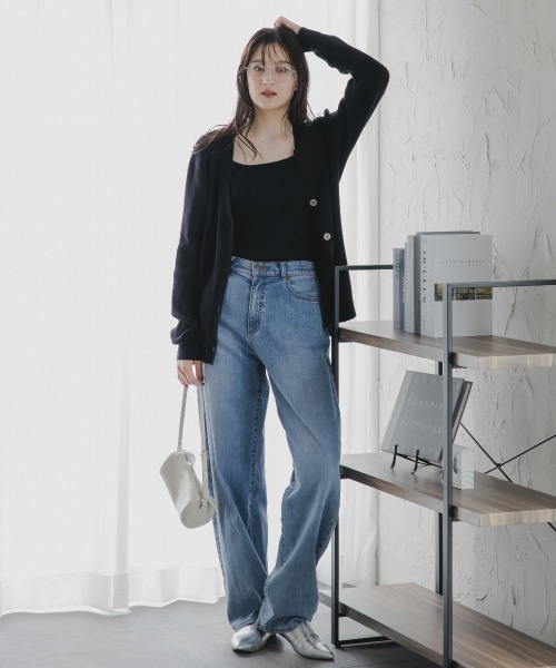 slattgir（スラットジール）の「高身長　ニットアンサンブル（カーディガン＋キャミソール）（セットアップ対応）（トールサイズ）Essenave（ニット/セーター・レディース・ブラック/ベージュ/カーキ・TM/TL/TLL/T3L）」の16枚目の写真