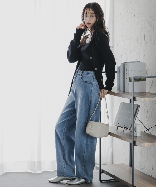 slattgir（スラットジール）の「高身長　ニットアンサンブル（カーディガン＋キャミソール）（セットアップ対応）（トールサイズ）Essenave（ニット/セーター・レディース・ブラック/ベージュ/カーキ・TM/TL/TLL/T3L）」の17枚目の写真