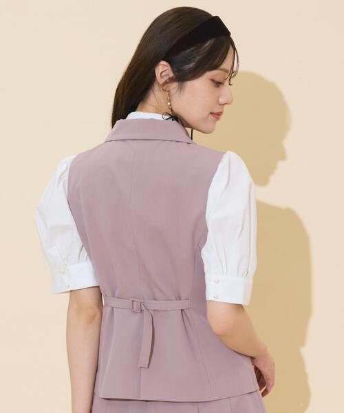 WILLSELECTION（ウィルセレクション）の「ダブルボタンショートジレ（その他トップス・レディース・ピンク/ダークブラウン/ブラック・FREE）」の8枚目の写真