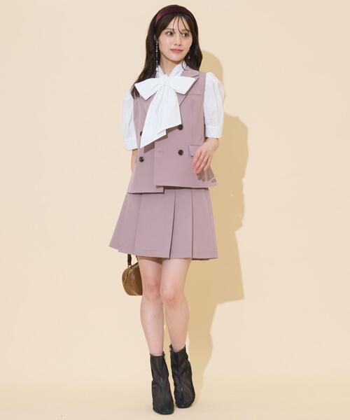 WILLSELECTION（ウィルセレクション）の「ダブルボタンショートジレ（その他トップス・レディース・ピンク/ダークブラウン/ブラック・FREE）」の13枚目の写真