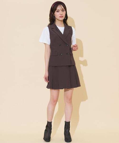 WILLSELECTION（ウィルセレクション）の「ダブルボタンショートジレ（その他トップス・レディース・ピンク/ダークブラウン/ブラック・FREE）」の15枚目の写真