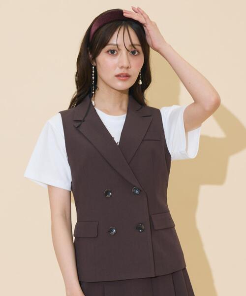 WILLSELECTION（ウィルセレクション）の「ダブルボタンショートジレ（その他トップス・レディース・ピンク/ダークブラウン/ブラック・FREE）」の16枚目の写真