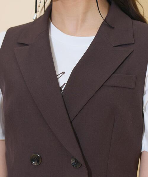 WILLSELECTION（ウィルセレクション）の「ダブルボタンショートジレ（その他トップス・レディース・ピンク/ダークブラウン/ブラック・FREE）」の19枚目の写真