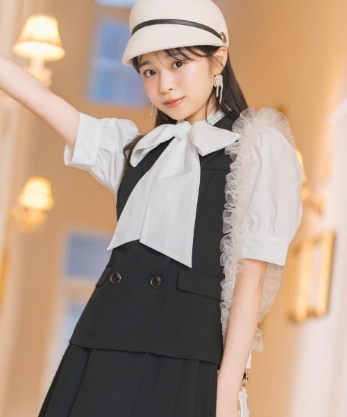 WILLSELECTION（ウィルセレクション）の「ダブルボタンショートジレ（その他トップス・レディース・ピンク/ダークブラウン/ブラック・FREE）」の5枚目の写真