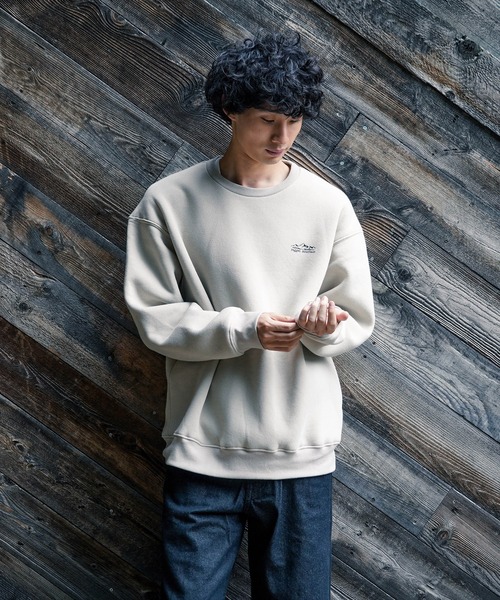 ragged mountain（ラギットマウンテン）の「【RAGGED MOUNTAIN/ラギットマウンテン】【着た瞬間から包み込まれるような暖かさ】PELHAM/ぺラム 裏ボア スウェットトレーナー シンプルロゴ 無地 イージーケア ルームウェア ワンマイルウェア ユニセックス（スウェット・メンズ・ベージュ/アイボリー/ブラック/杢グレー/チャコールグレー・MEDIUM/LARGE/X-LARGE）」の19枚目の写真
