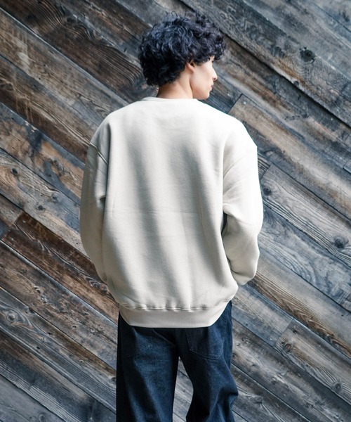 ragged mountain（ラギットマウンテン）の「【RAGGED MOUNTAIN/ラギットマウンテン】【着た瞬間から包み込まれるような暖かさ】PELHAM/ぺラム 裏ボア スウェットトレーナー シンプルロゴ 無地 イージーケア ルームウェア ワンマイルウェア ユニセックス（スウェット・メンズ・ベージュ/アイボリー/ブラック/杢グレー/チャコールグレー・MEDIUM/LARGE/X-LARGE）」の17枚目の写真