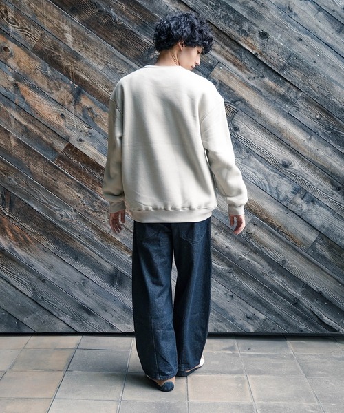 ragged mountain（ラギットマウンテン）の「【RAGGED MOUNTAIN/ラギットマウンテン】【着た瞬間から包み込まれるような暖かさ】PELHAM/ぺラム 裏ボア スウェットトレーナー シンプルロゴ 無地 イージーケア ルームウェア ワンマイルウェア ユニセックス（スウェット・メンズ・ベージュ/アイボリー/ブラック/杢グレー/チャコールグレー・MEDIUM/LARGE/X-LARGE）」の20枚目の写真