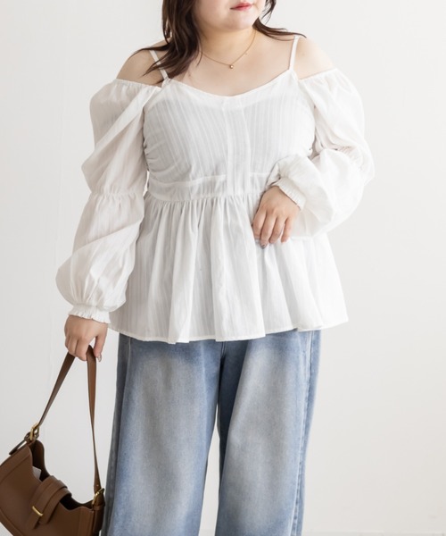 CLETTE(クレット)の「CLETTEオリジナル3WAYスリーブブラウス(シャツ/ブラウス・レディース・オフホワイト/アイボリー/ブラック/ブラック系その他・4L/3L/LL)」の21枚目の写真