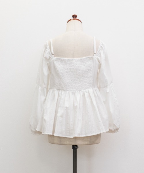CLETTE(クレット)の「CLETTEオリジナル3WAYスリーブブラウス(シャツ/ブラウス・レディース・オフホワイト/アイボリー/ブラック/ブラック系その他・4L/3L/LL)」の10枚目の写真
