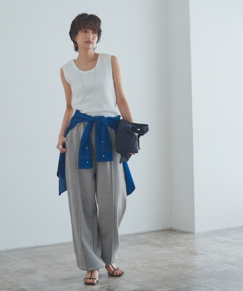 RASW(ラス)の「2wayピンタックプレーティングスウェットパンツ(スウェットパンツ・レディース・オートミール/杢グレー・PM/M/L)」の12枚目の写真